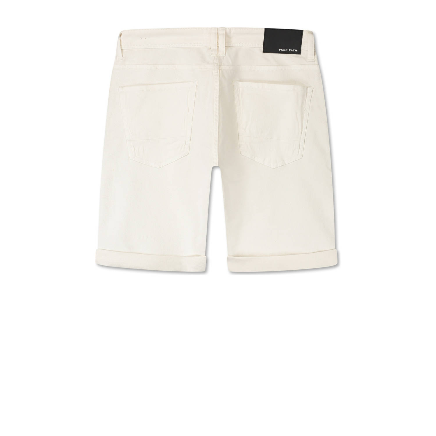 Pure Path slim denim short ecru