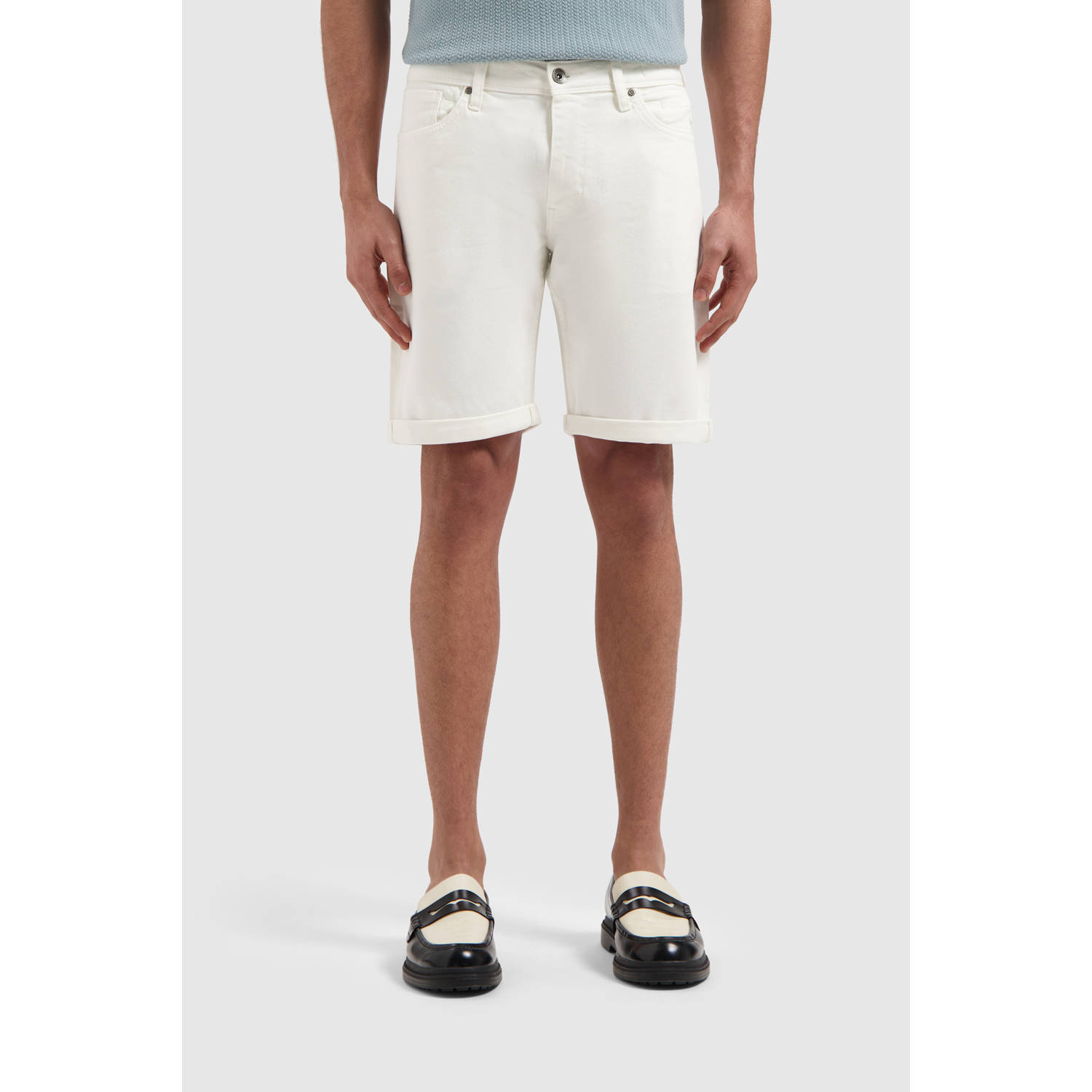 Pure Path slim denim short ecru