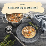 thumbnail: Sola  Pannenset Juvia 5-Delig RVS - Downdraft geschikt - Kookpan ø 16, 18, 20, 24 cm & Steelpan ø 16 cm - geschikt voor alle warmtebronnen