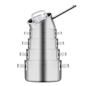 Pannenset Juvia 5-Delig RVS - Downdraft geschikt - Kookpan ø 16, 18, 20, 24 cm & Steelpan ø 16 cm - geschikt voor alle warmtebronnen