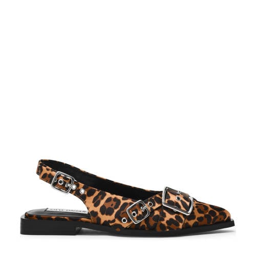 Steve Madden Grezly slingback loafers met panterprint cognac afbeelding