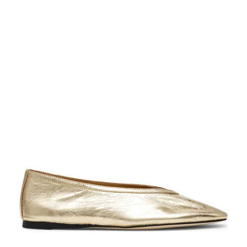 Steve Madden Leni leren ballerina's goud afbeelding