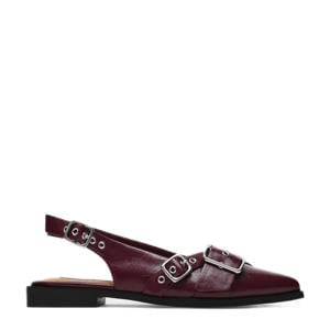 slingback loafers donkerrood