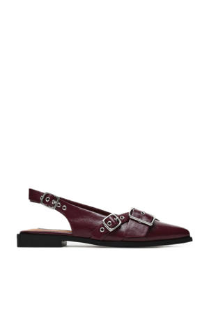 slingback loafers donkerrood