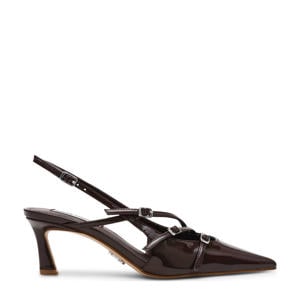 Liana lak slingback pumps donkerbruin