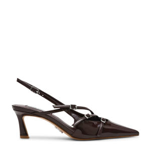 Liana lak slingback pumps donkerbruin