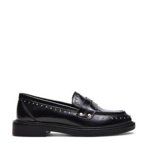Harloe leren loafers met studs zwart