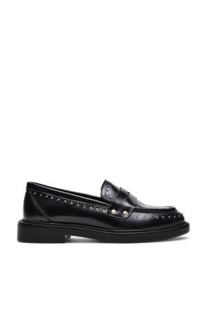 Harloe leren loafers met studs zwart