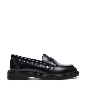 Harloe leren loafers met studs zwart