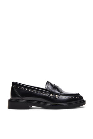 Harloe leren loafers met studs zwart