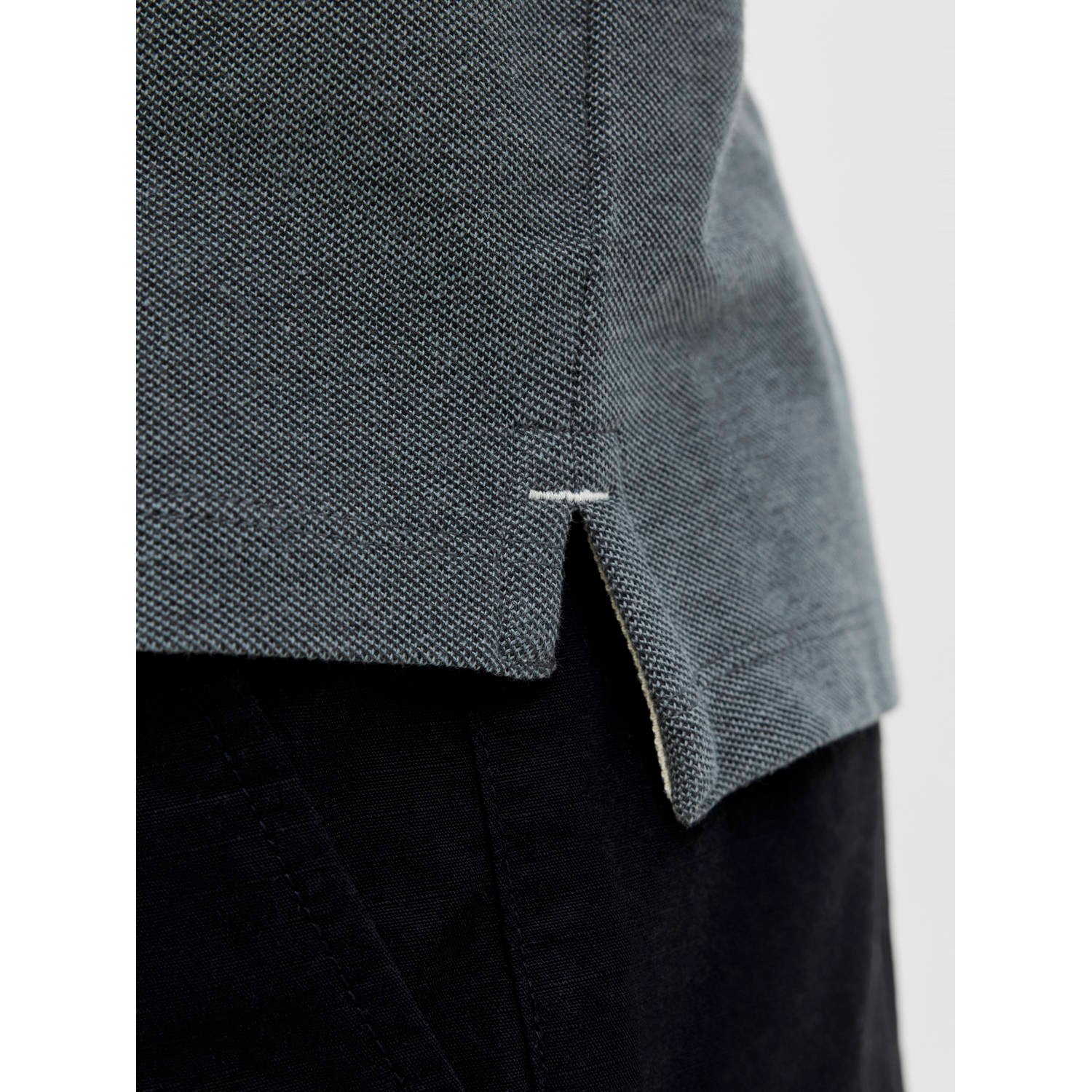 JACK & JONES ESSENTIALS slim fit polo JJEPAULOS grijs