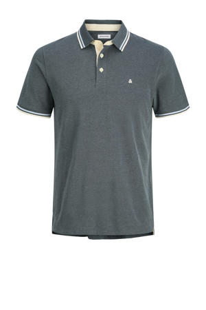 slim fit polo JJEPAULOS grijs