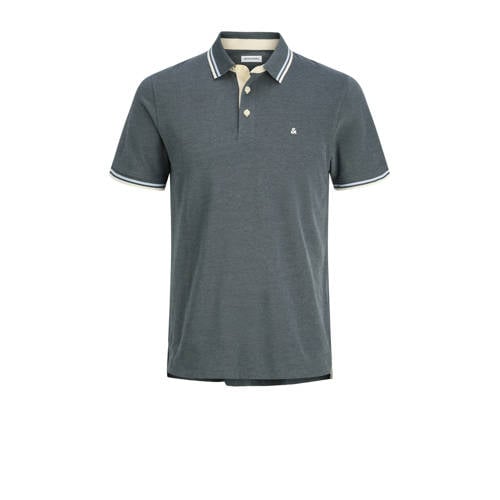 JACK & JONES ESSENTIALS slim fit polo JJEPAULOS grijs afbeelding