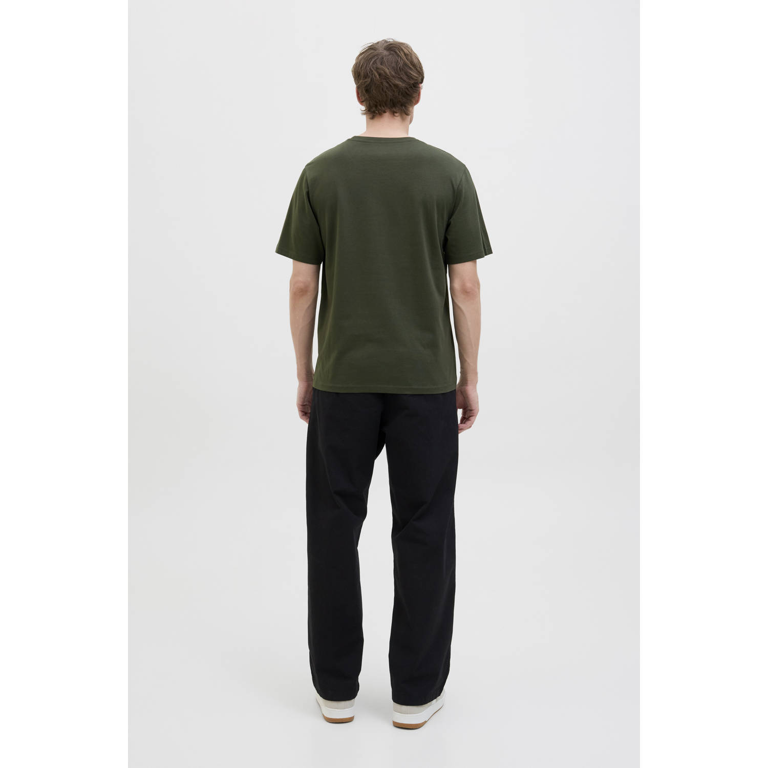 JACK & JONES ESSENTIALS regular T-shirt JJCORP donkergroen