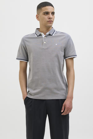 slim fit polo JJEPAULOS grijs