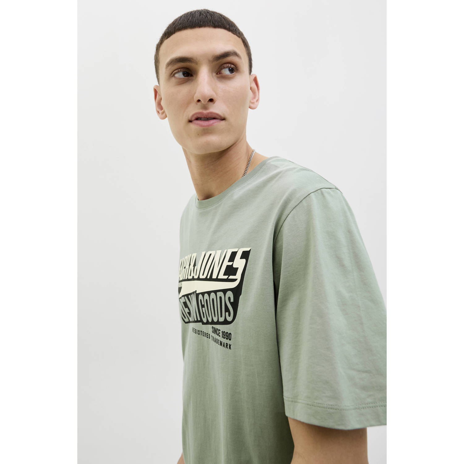JACK & JONES ESSENTIALS T-shirt grijsgroen