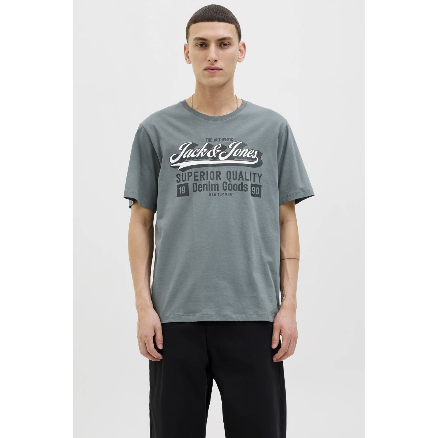 JACK & JONES ESSENTIALS T-shirt grijsblauw