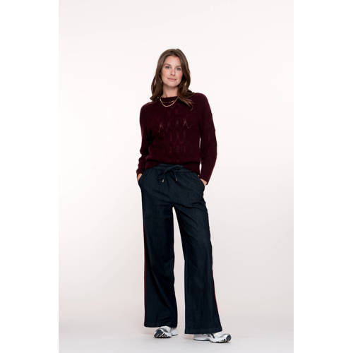 Geisha flared regular waist flared broek dark blue denim afbeelding