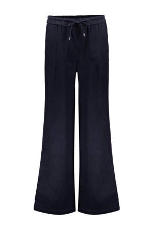 flared regular waist flared broek dark blue denim