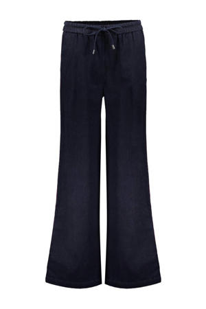 flared regular waist flared broek dark blue denim