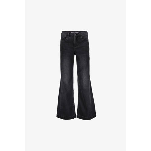 Geisha high waist wide leg jeans grey denim afbeelding