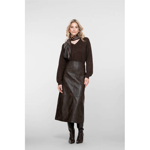 Geisha imitatieleren midi rok zwart afbeelding