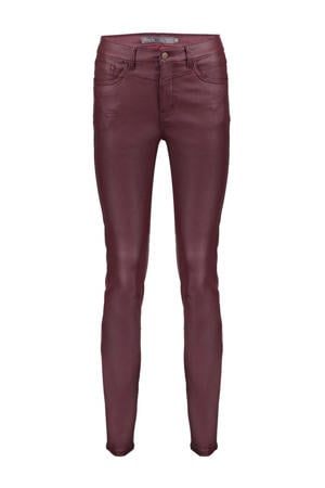 skinny high waist coated broek donkerrood