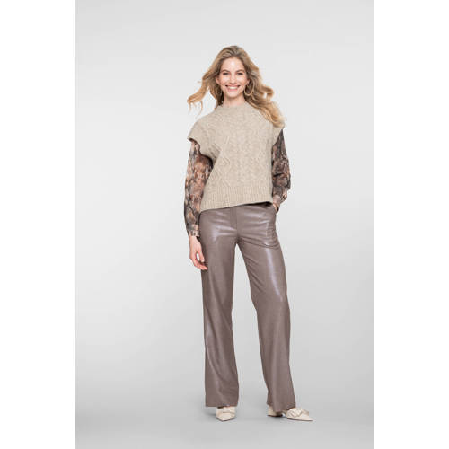 Geisha straight regular waist pantalon taupe afbeelding
