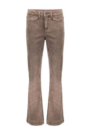corduroy corduroy flared regular waist flared broek taupe
