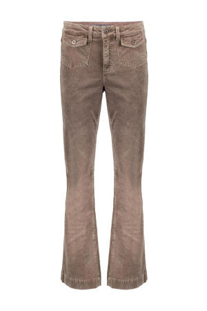 corduroy corduroy flared regular waist flared broek taupe