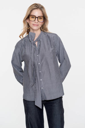 gestreepte blouse grijs