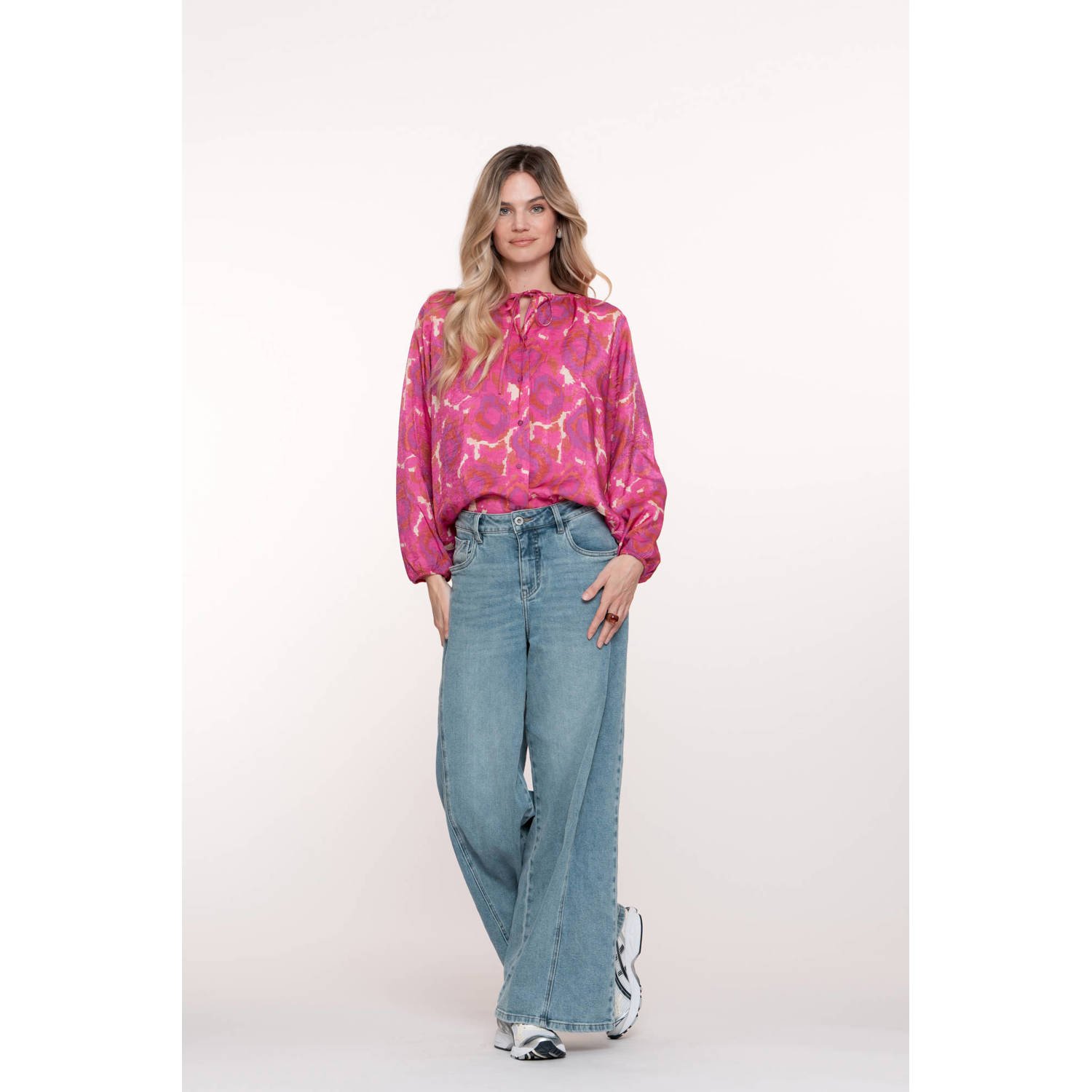 Geisha high waist flared jeans light blue denim
