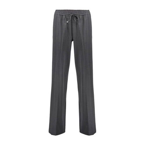 Geisha wide leg regular waist gestreepte casual broek grijs afbeelding