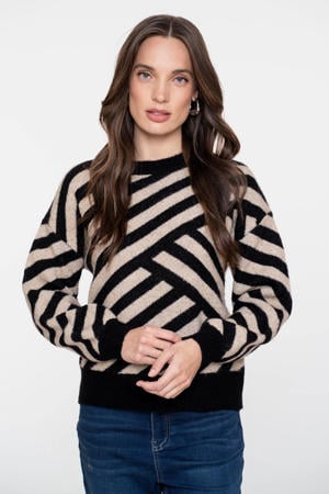 gestreepte sweater zwart