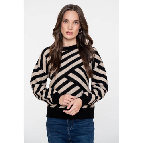 Geisha gestreepte sweater zwart afbeelding