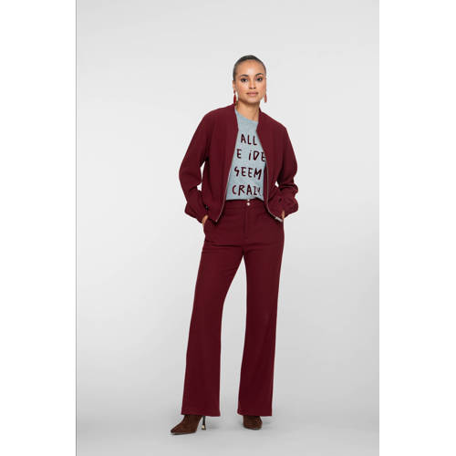 Geisha flared high waist flared broek donkerrood afbeelding
