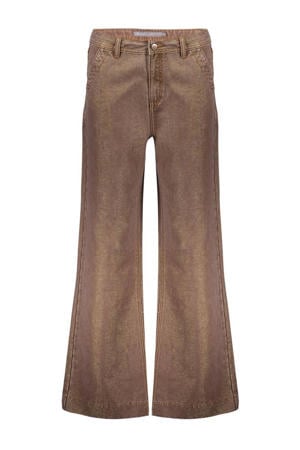 flared regular waist flared broek camel