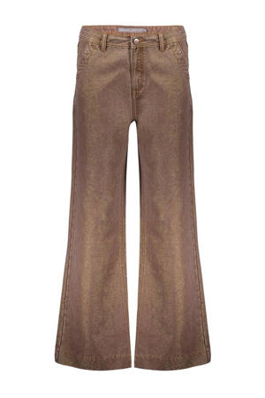 flared regular waist flared broek camel