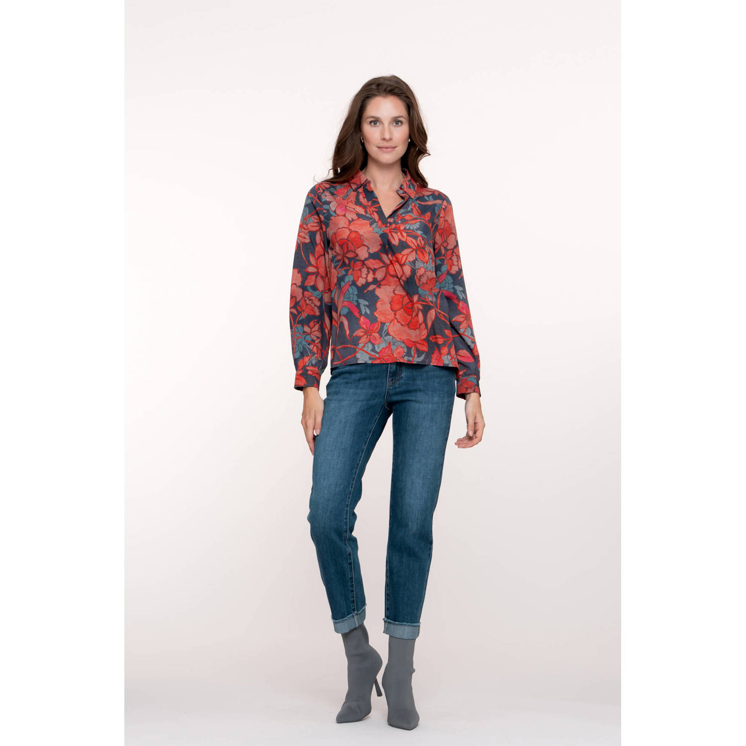 Geisha high waist slim fit jeans medium blue denim