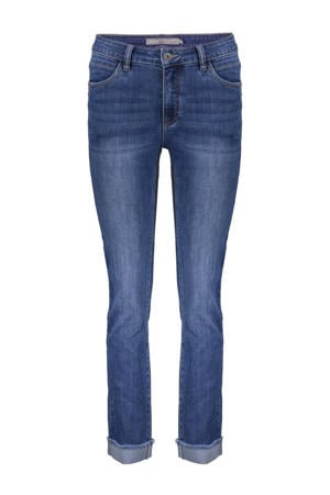 high waist slim fit jeans medium blue denim