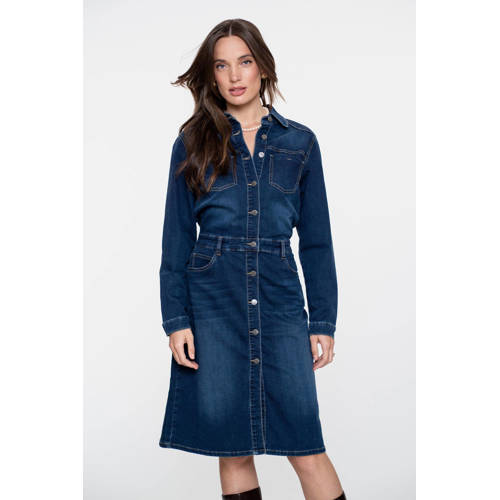 Geisha denim A-lijn jurk dark blue denim afbeelding