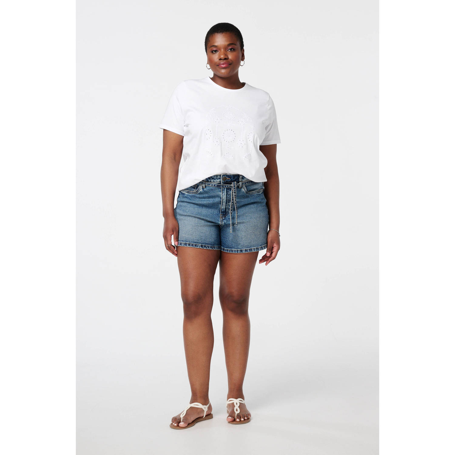 MS Mode T-shirt wit broderie
