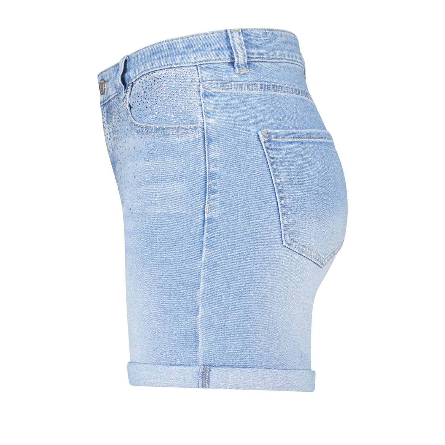 MS Mode denim slim regular waist short light blue denim