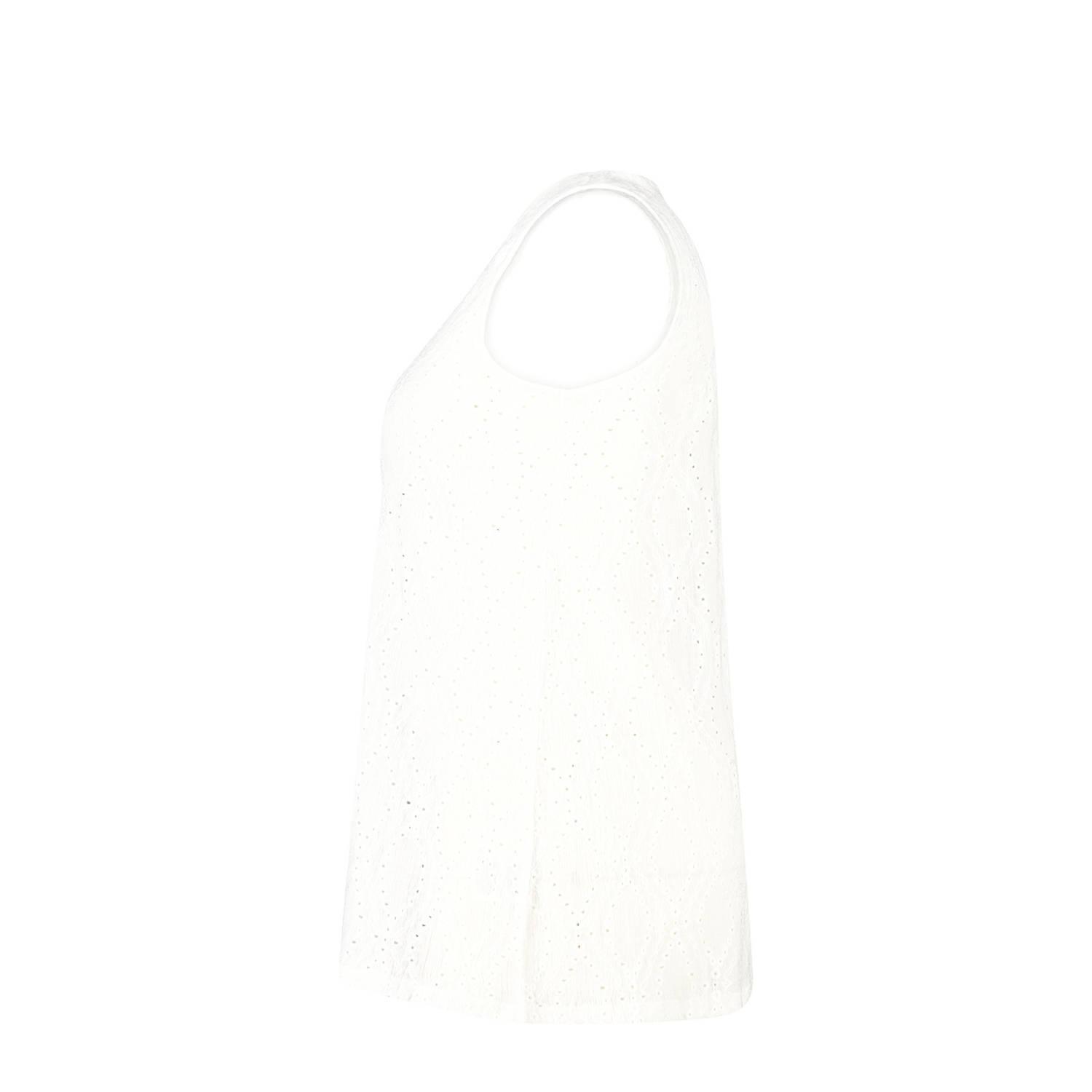 MS Mode mouwloze top wit broderie