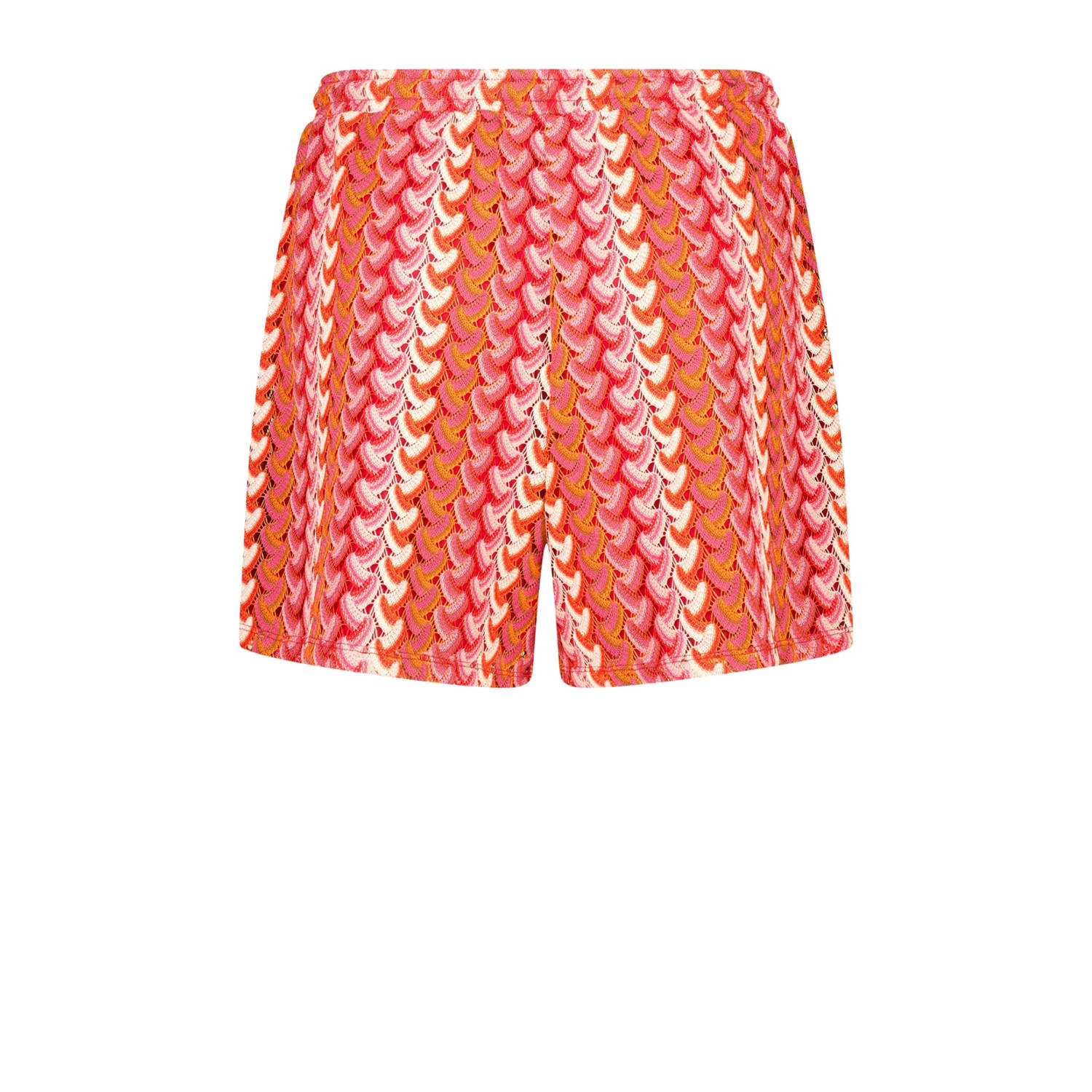 MS Mode rechtvallend regular waist casual short rood crochet