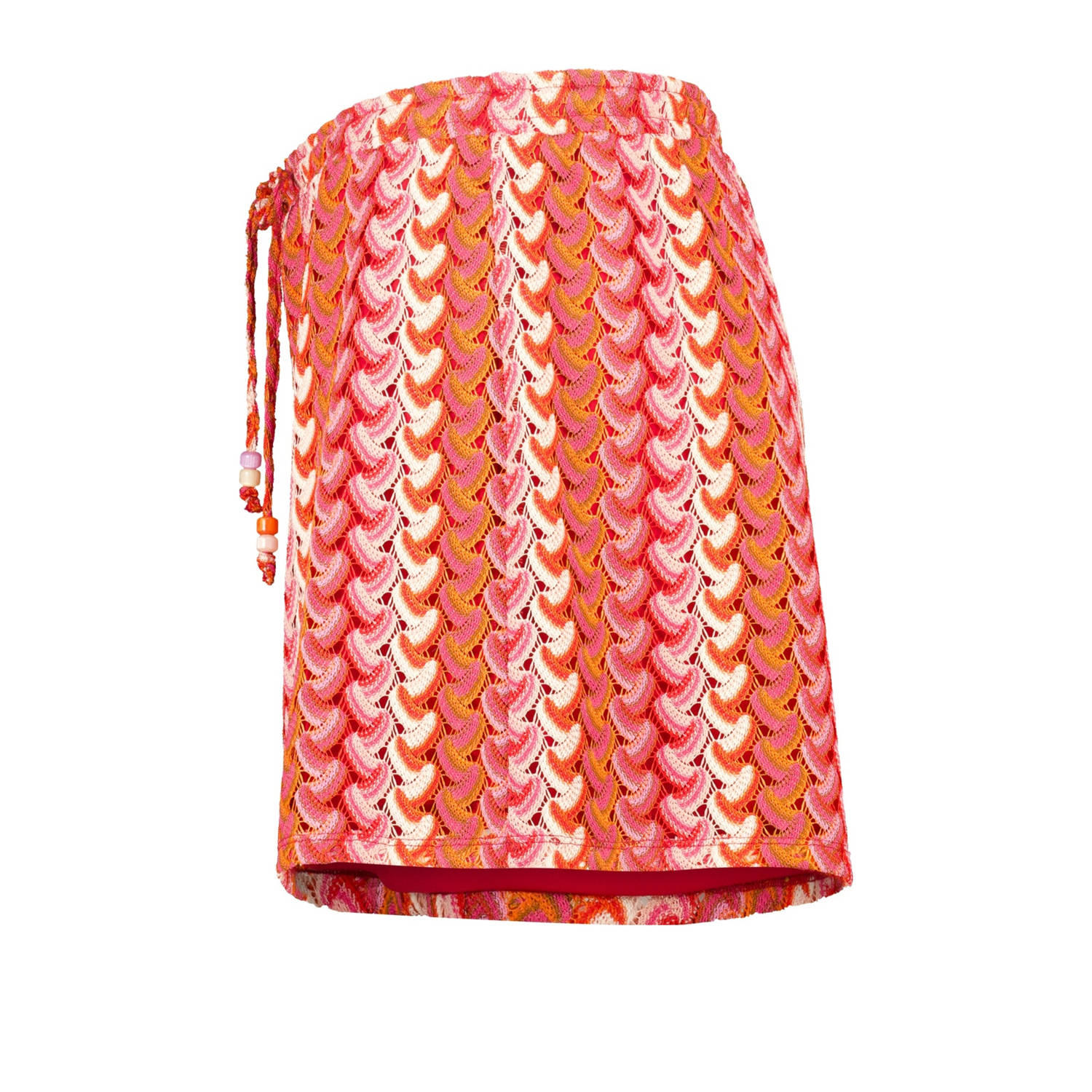 MS Mode rechtvallend regular waist casual short rood crochet