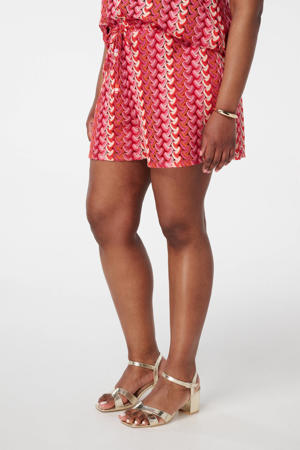 rechtvallend regular waist casual short rood crochet