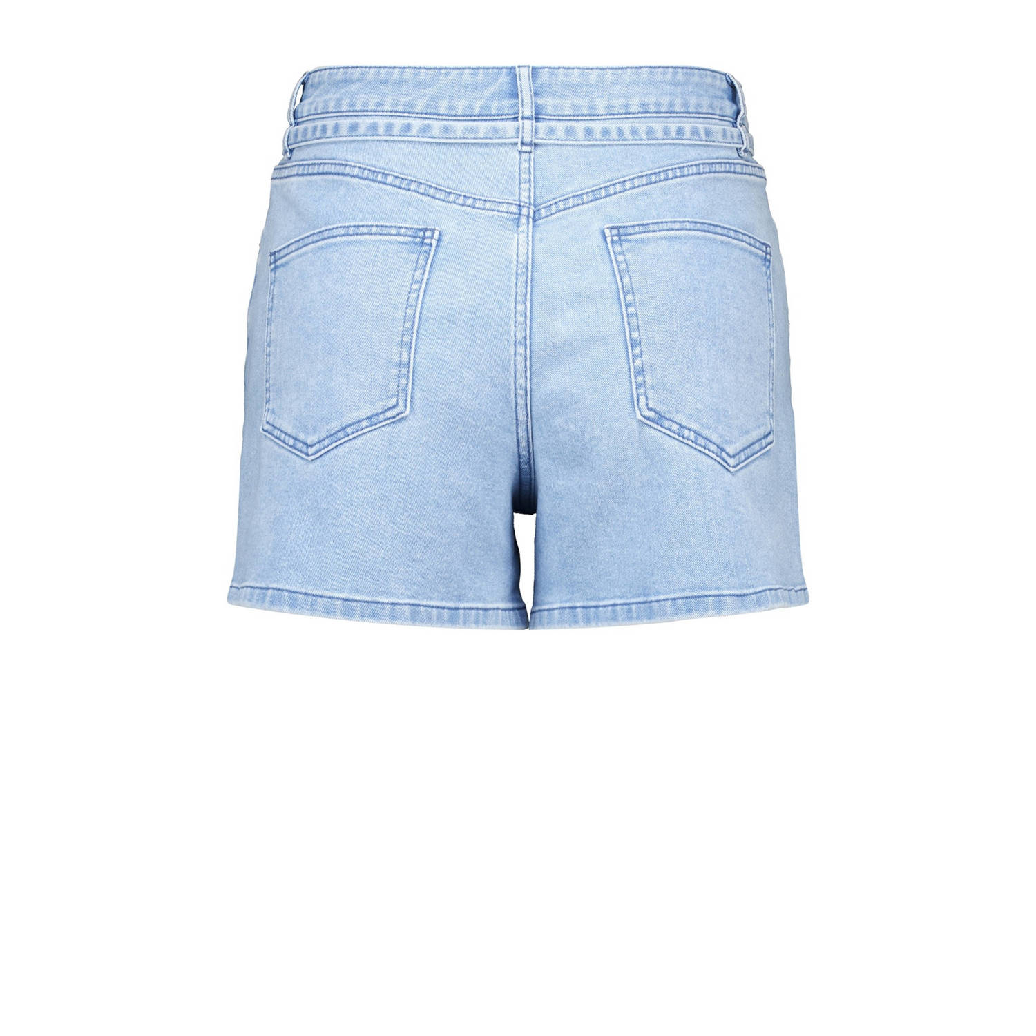 MS Mode slim regular waist denim short light blue denim