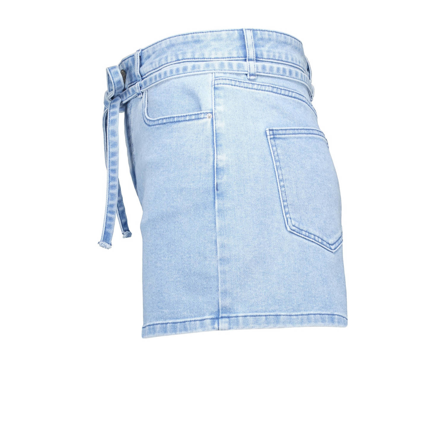 MS Mode slim regular waist denim short light blue denim