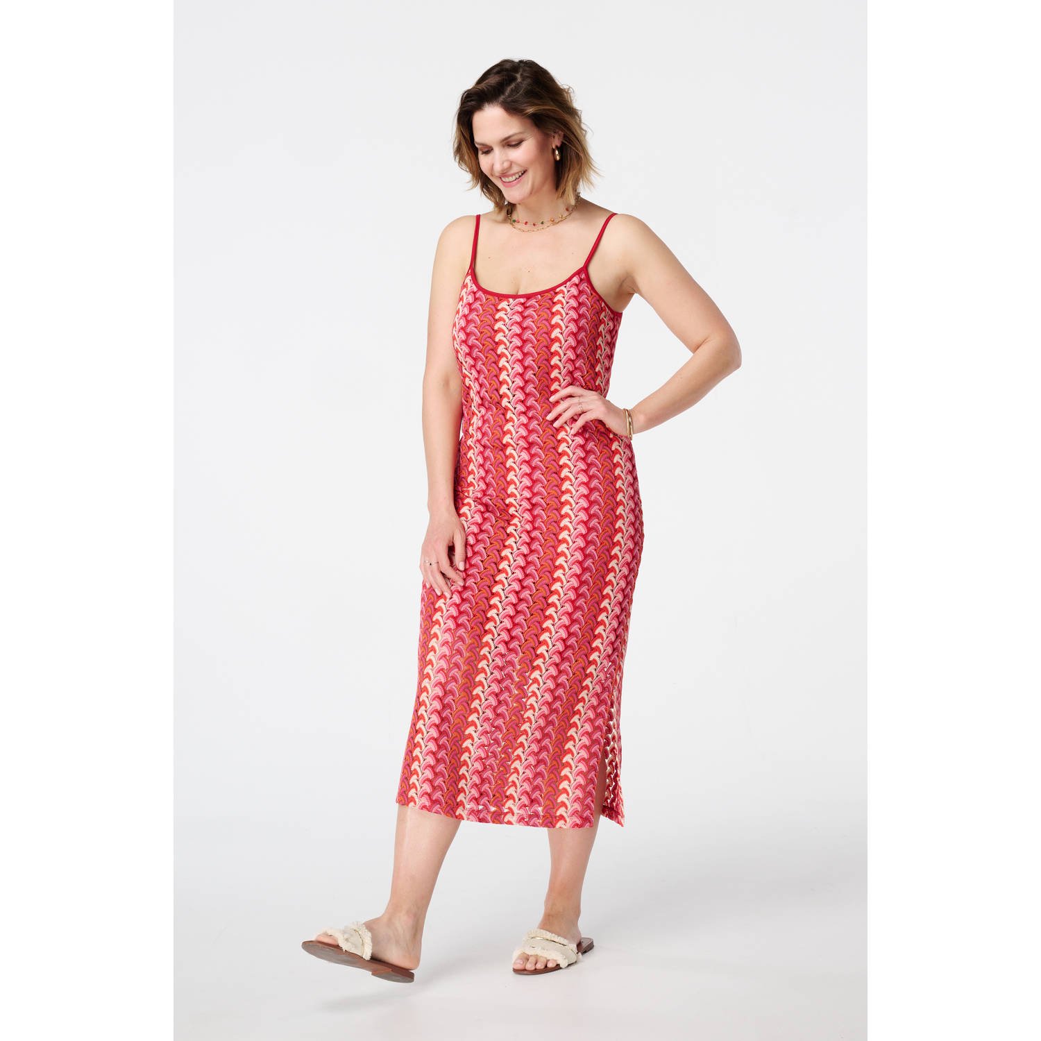 MS Mode zomerjurk crochet rood